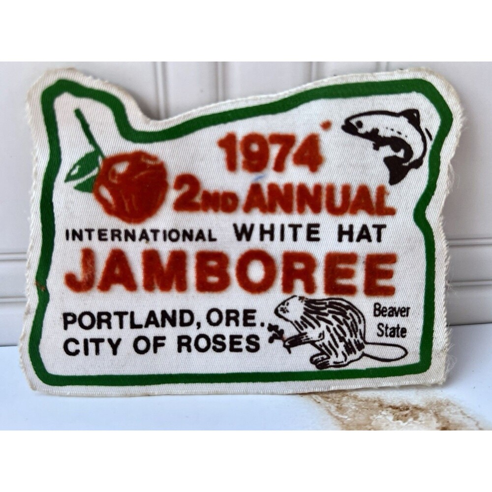 1974 International White Hat Jamboree Portland Oregon Vintage Patch Beaver State